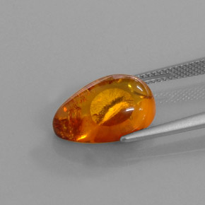 Ambre orange naturelle transparent, 2,61 ct, transparent / translucide
