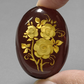 Ambre marron naturelle forme fantaisie, 20,50 ct, translucide