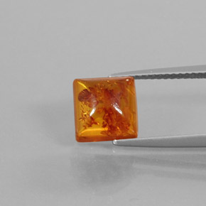 Ambre orange naturelle transparent, 1,32 ct, transparent / translucide