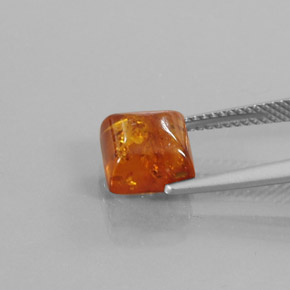 Ambre orange naturelle transparent, 1,32 ct, transparent / translucide