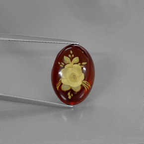 Ambre orange naturelle transparent, 3,92 ct, transparent / translucide