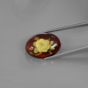 Ambre orange naturelle transparent, 3,92 ct, transparent / translucide