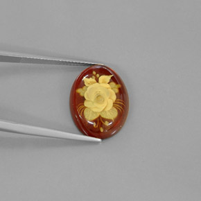 Ambre orange naturelle transparent, 4,09 ct, transparent / translucide