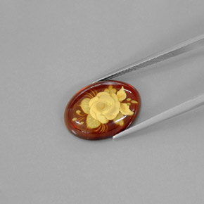 Ambre orange naturelle transparent, 4,09 ct, transparent / translucide