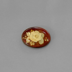 Ambre orange naturelle transparent, 5,43 ct, transparent / translucide