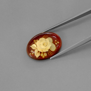 Ambre orange naturelle transparent, 5,43 ct, transparent / translucide
