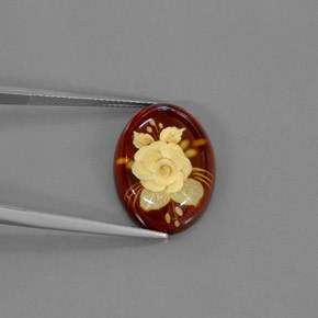 Ambre orange naturelle transparent, 5,59 ct, transparent / translucide
