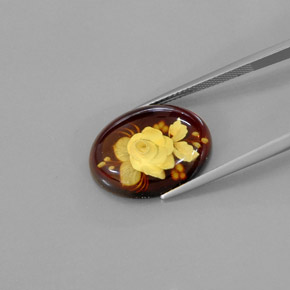 Ambre orange naturelle transparent, 5,78 ct, transparent / translucide