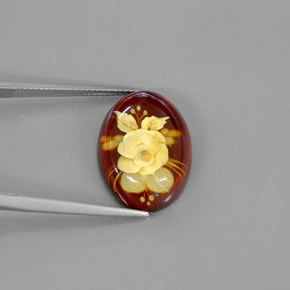 Ambre orange naturelle transparent, 5,62 ct, transparent / translucide