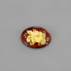 Ambre orange naturelle transparent, 5,62 ct, transparent / translucide