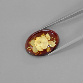 Ambre orange naturelle transparent, 5,62 ct, transparent / translucide