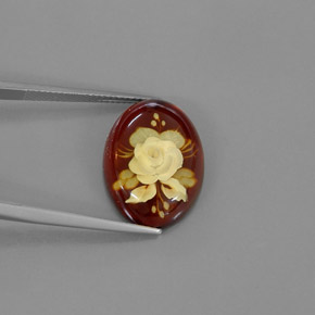 Ambre orange naturelle transparent, 5,58 ct, transparent / translucide