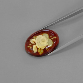 Ambre orange naturelle transparent, 5,58 ct, transparent / translucide