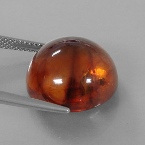 Ambre orange naturelle transparent, 6,20 ct, transparent / translucide