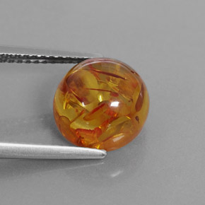 Ambre orange naturelle transparent, 1,79 ct, transparent / translucide