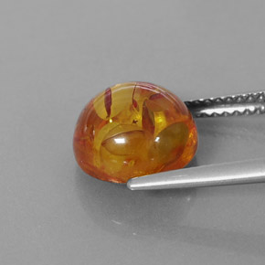 Ambre orange naturelle transparent, 1,79 ct, transparent / translucide