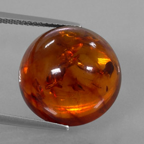 Ambre orange naturelle transparent, 6,10 ct, transparent / translucide