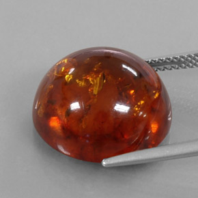 Ambre orange naturelle transparent, 6,10 ct, transparent / translucide
