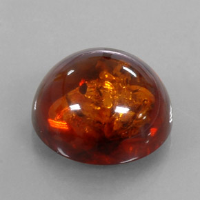 Ambre orange naturelle transparent, 6,14 ct, transparent / translucide