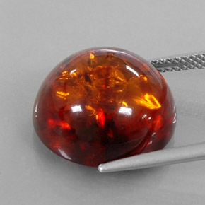Ambre orange naturelle transparent, 6,14 ct, transparent / translucide
