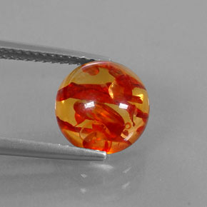 Ambre Jaune orange naturelle Transparent, 1.50 ct, Transparent / Translucide