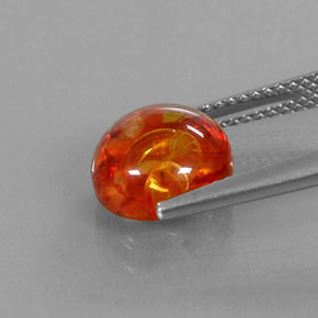 Ambre Jaune orange naturelle Transparent, 1.50 ct, Transparent / Translucide