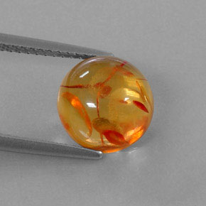 Ambre Jaune orange naturelle Transparent, 1.78 ct, Transparent / Translucide