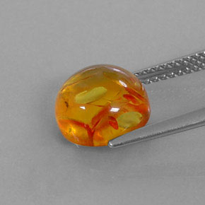 Ambre Jaune orange naturelle Transparent, 1.78 ct, Transparent / Translucide