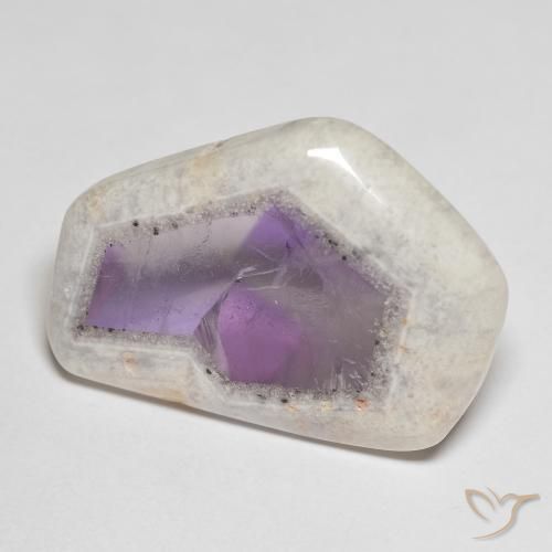 Tranche de géode d'améthyste Multicolore naturelle Fantaisie, 24.91 ct, Transparent