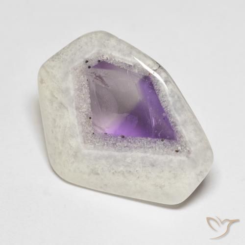 Tranche de géode d'améthyste Multicolore naturelle Fantaisie, 15.24 ct, Transparent
