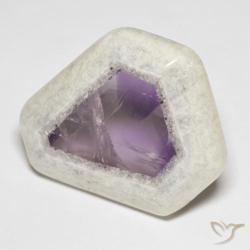 Tranche de géode d'améthyste multicolore naturelle forme fantaisie, 45,43 ct, transparent