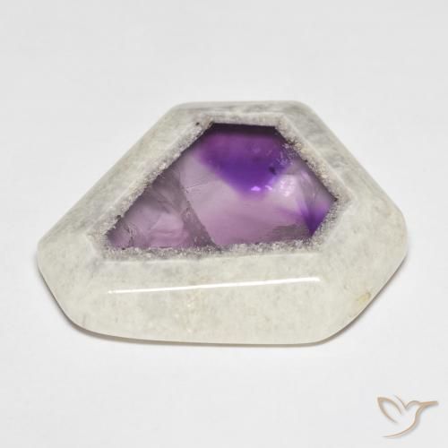 Tranche de géode d'améthyste multicolore naturelle forme fantaisie, 45,43 ct, transparent