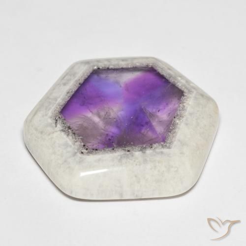 Tranche de géode d'améthyste Multicolore naturelle Fantaisie, 39.11 ct, Transparent
