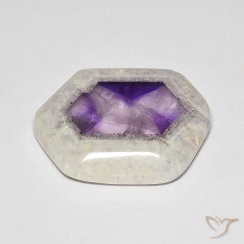 Tranche de géode d'améthyste multicolore naturelle forme fantaisie, 33,06 ct, transparent