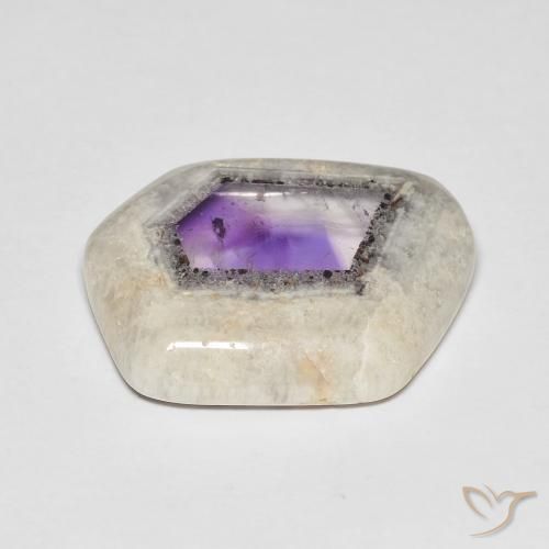 Tranche de géode d'améthyste Multicolore naturelle Fantaisie, 16.23 ct, Transparent