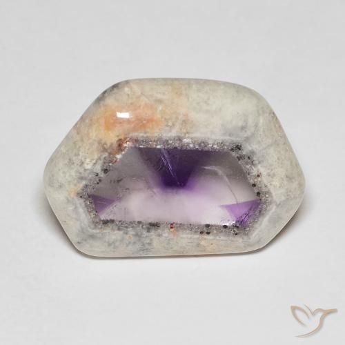19.81ct Naturel Multicolore Tranche de géode d'améthyste, Fantaisie, Transparent