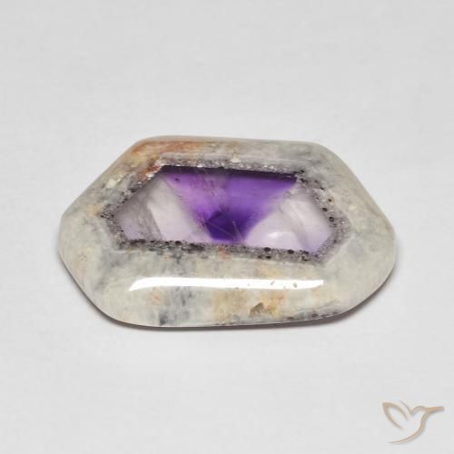 Tranche de géode d'améthyste Multicolore naturelle Fantaisie, 19.81 ct, Transparent