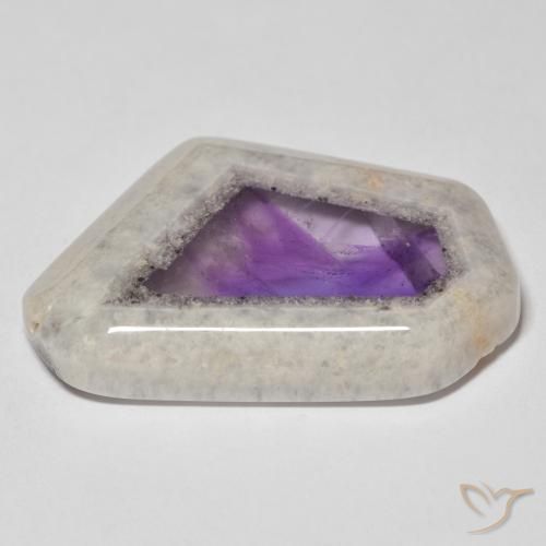 Tranche de géode d'améthyste Multicolore naturelle Fantaisie, 33.91 ct, Transparent
