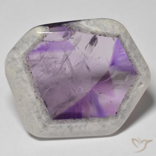 61.66ct Naturel Multicolore Tranche de géode d'améthyste, Fantaisie, Transparent