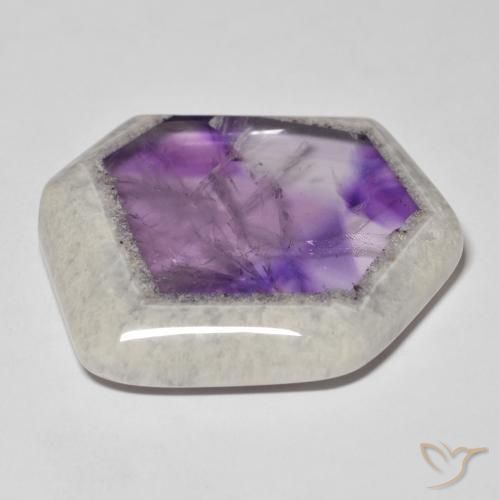 Tranche de géode d'améthyste Multicolore naturelle Fantaisie, 61.66 ct, Transparent