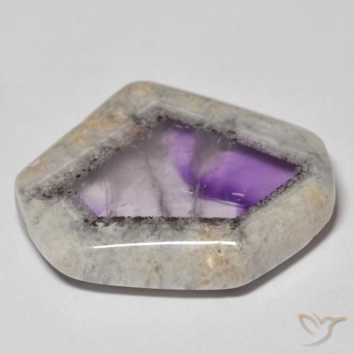 21.85ct Naturel Multicolore Tranche de géode d'améthyste, Fantaisie, Transparent