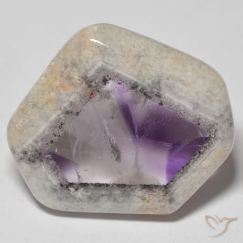 Tranche de géode d'améthyste Multicolore naturelle Fantaisie, 21.85 ct, Transparent