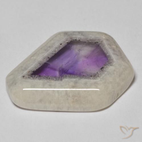 Tranche de géode d'améthyste Multicolore naturelle Fantaisie, 21.95 ct, Transparent