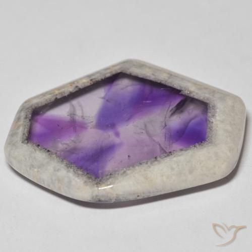 Tranche de géode d'améthyste Multicolore naturelle Fantaisie, 51.52 ct, Transparent
