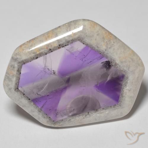 Tranche de géode d'améthyste Multicolore naturelle Fantaisie, 51.52 ct, Transparent