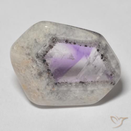 Tranche de géode d'améthyste Multicolore naturelle Fantaisie, 12.40 ct, Transparent