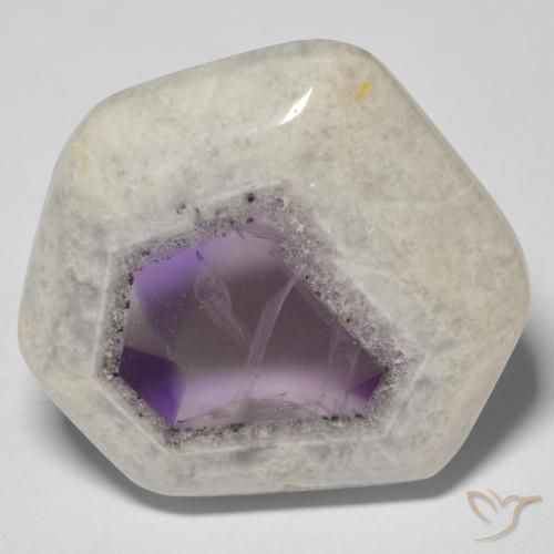 Tranche de géode d'améthyste Multicolore naturelle Fantaisie, 31.84 ct, Transparent