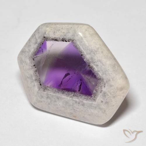 Tranche de géode d'améthyste multicolore naturelle forme fantaisie, 29,19 ct, transparent