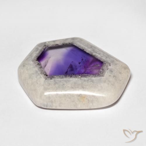Tranche de géode d'améthyste multicolore naturelle forme fantaisie, 29,19 ct, transparent