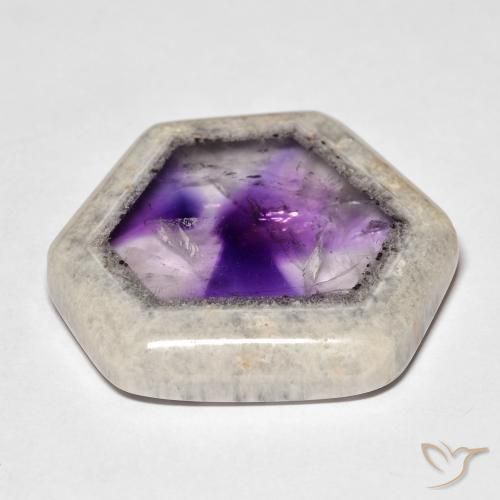 Tranche de géode d'améthyste Multicolore naturelle Fantaisie, 39.70 ct, Transparent